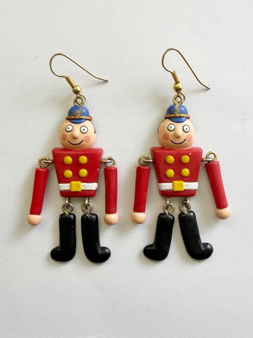 Hallmark Cards Vintage 1990’s Christmas Toy Soldier Nutcracker Dangle Earrings